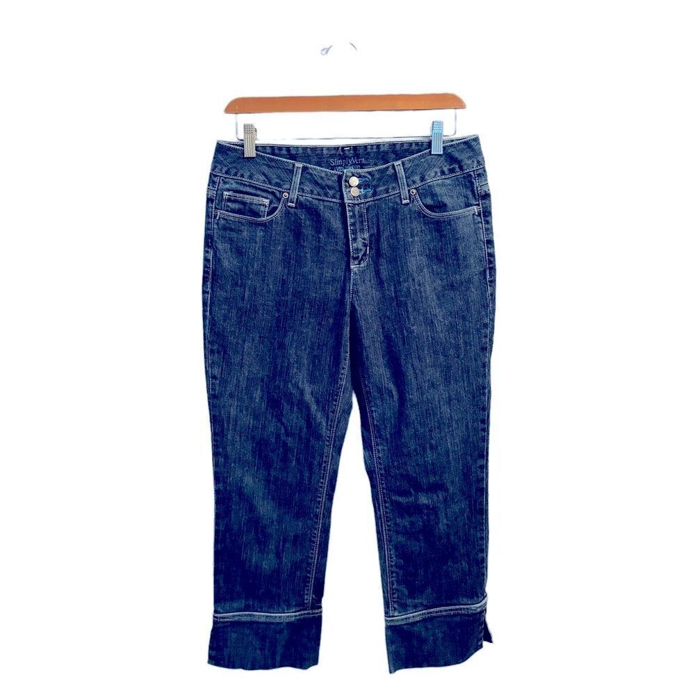 Simply Vera Vera Wang Light Blue Straight Leg Jean Capris Size 6 10 0336 - Picture 7 of 7